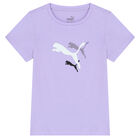 طقم شورت بالشعار باللون البنفسجى والاسود للبنات, 1, hi-res