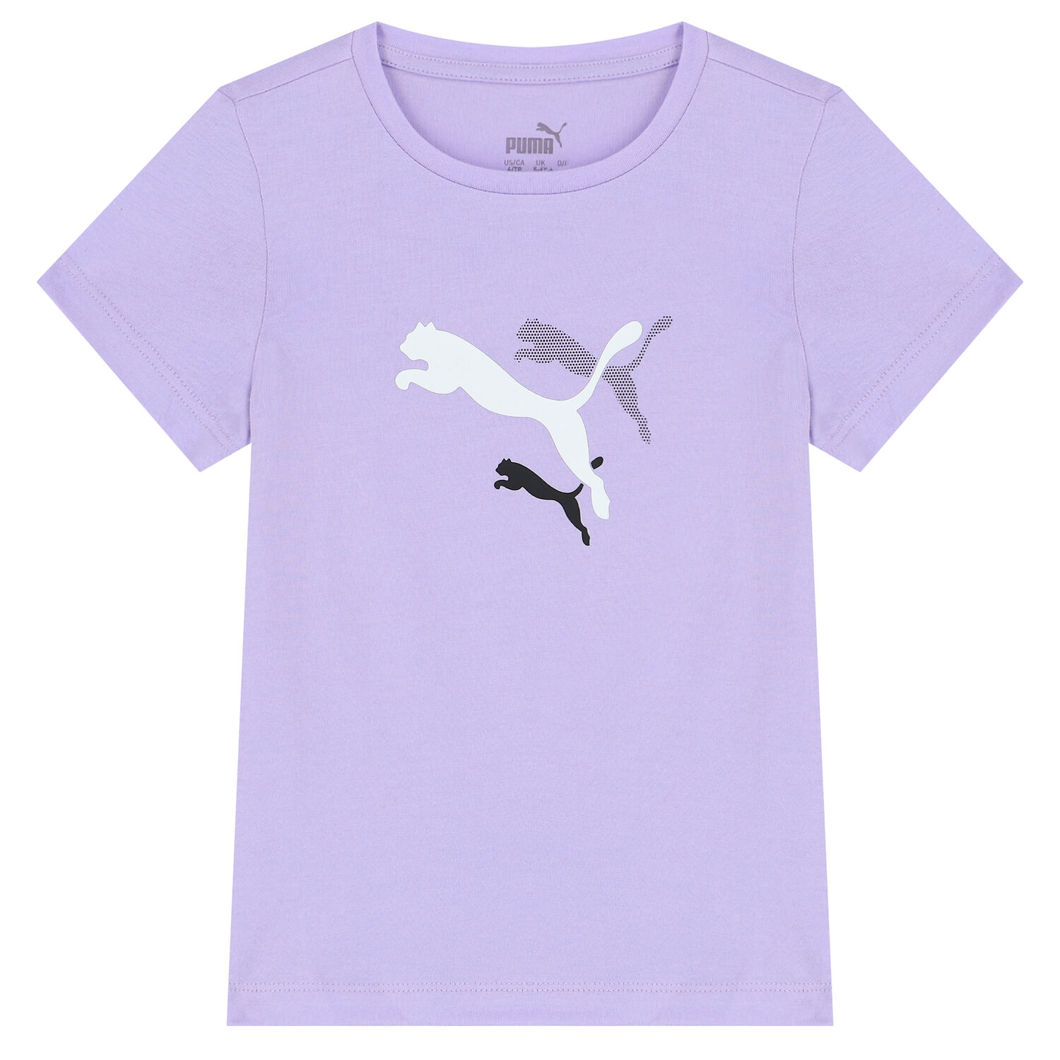 طقم شورت بالشعار باللون البنفسجى والاسود للبنات, 1, hi-res