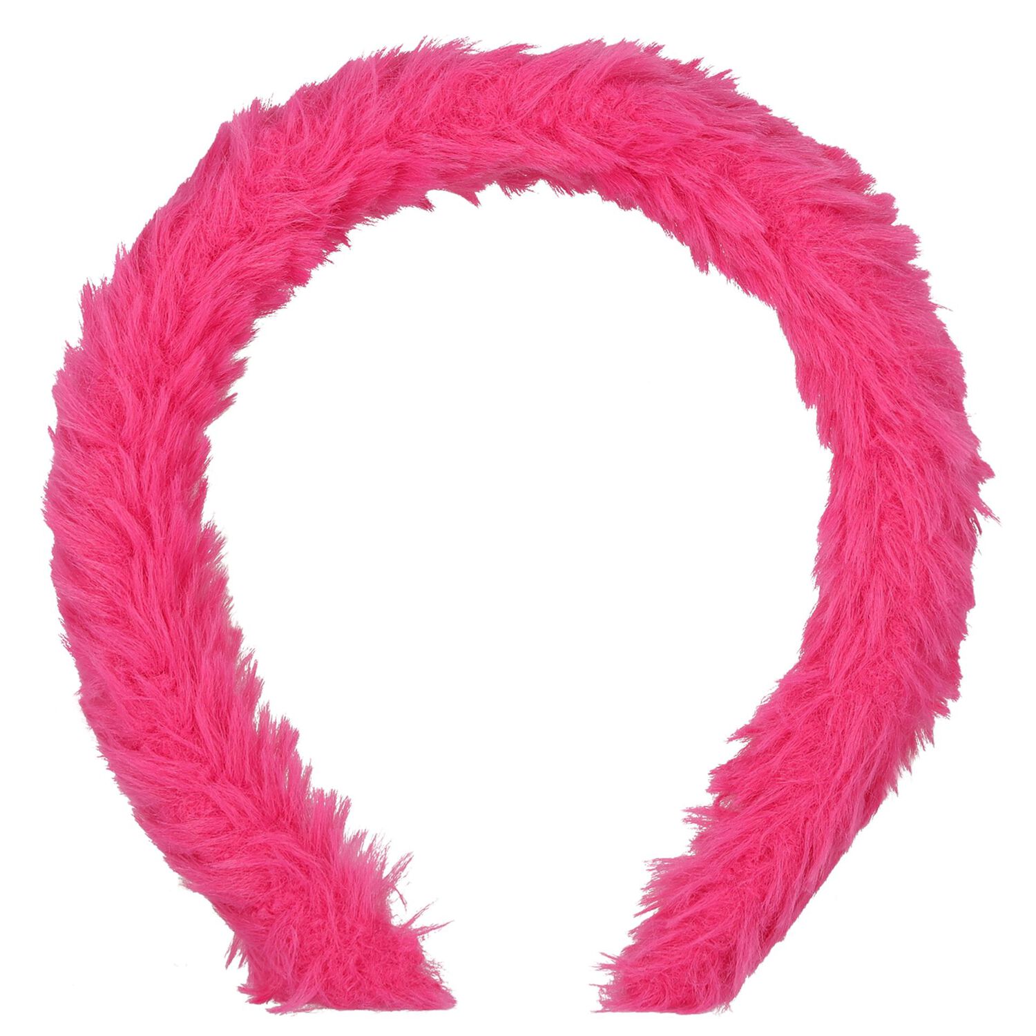 Girls Pink Faux Fur Headband, 1, hi-res