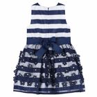 Girls Navy Blue & White Dress, 1, hi-res