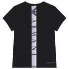 Girls Black Logo T-Shirt, 1, hi-res