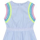 Girls Blue & White Striped Dress, 1, hi-res