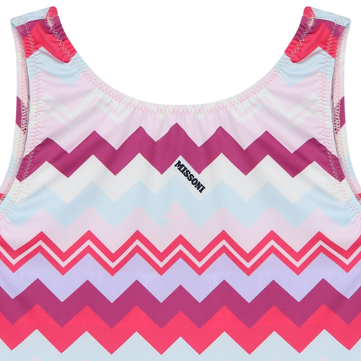 Younger Girls Purple & Pink Zigzag Logo Swimsuit, 1, hi-res