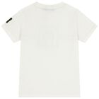 Boys Ivory & Gold Logo T-Shirt, 1, hi-res
