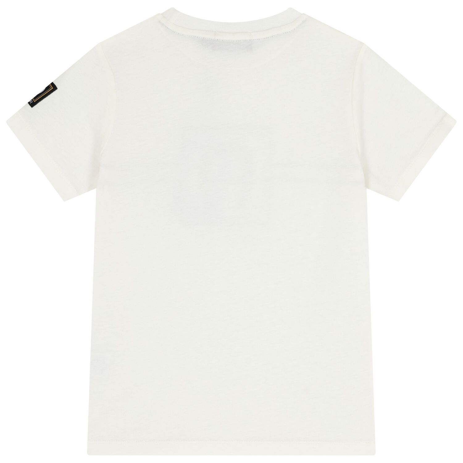 Boys Ivory & Gold Logo T-Shirt, 1, hi-res