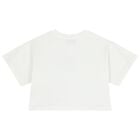 Girls White Teddy Bear Logo T-Shirt, 1, hi-res