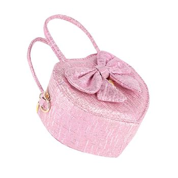 Girls Pink Jacquard Handbag