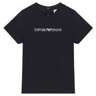 تيشيرت بالشعار باللون الكحلى للاولاد, 2, hi-res