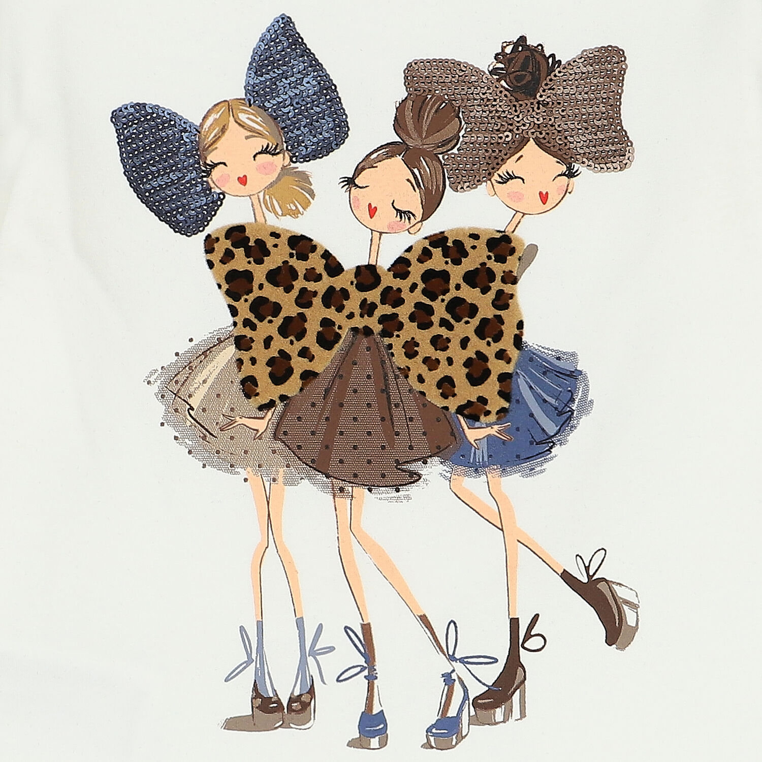 توب بنات بأكمام باللون العاجى, 1, hi-res