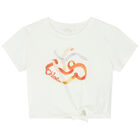 Girls Off White Ribbon Logo T-Shirt, 2, hi-res