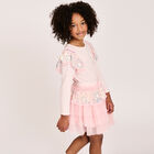 Girls Beige Sequin Tulle Skirt, 3, hi-res