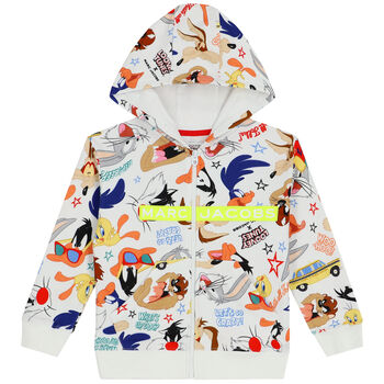 White Looney Tunes Zip Up Top