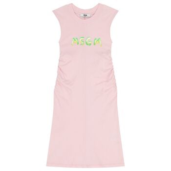 Girls Pink Logo Dress