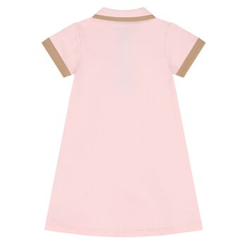 Younger Girls Pink Logo Polo Dress
