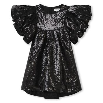 Girls Black Mini-Me Sequin Dress