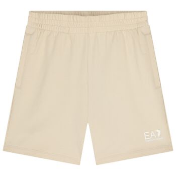 Boys Beige Logo Shorts