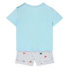 Younger Boys Blue & Ivory Shorts Set, 1, hi-res