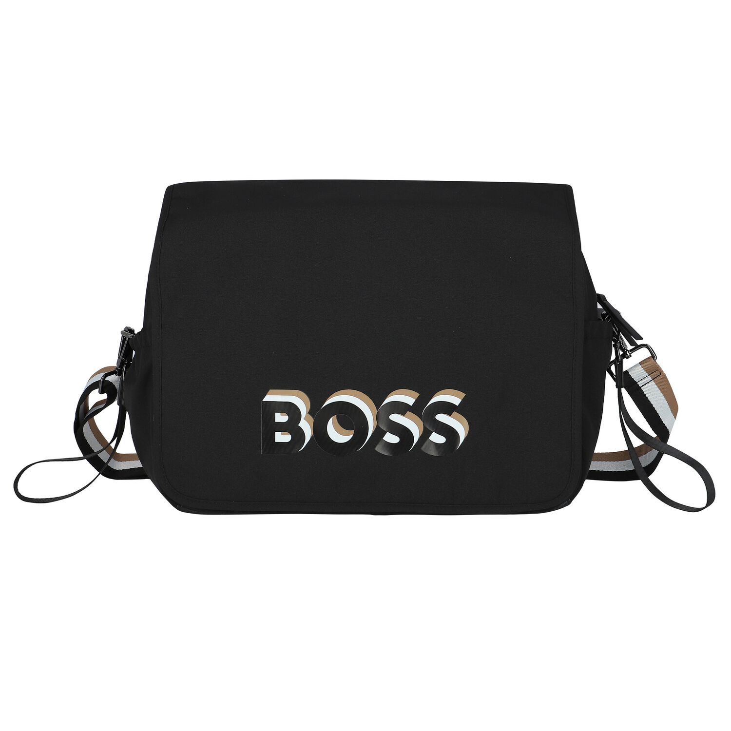 Black Logo Baby Changing Bag, 1, hi-res