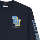 Boys Navy Blue Varsity Logo Sweatshirt, 1, hi-res