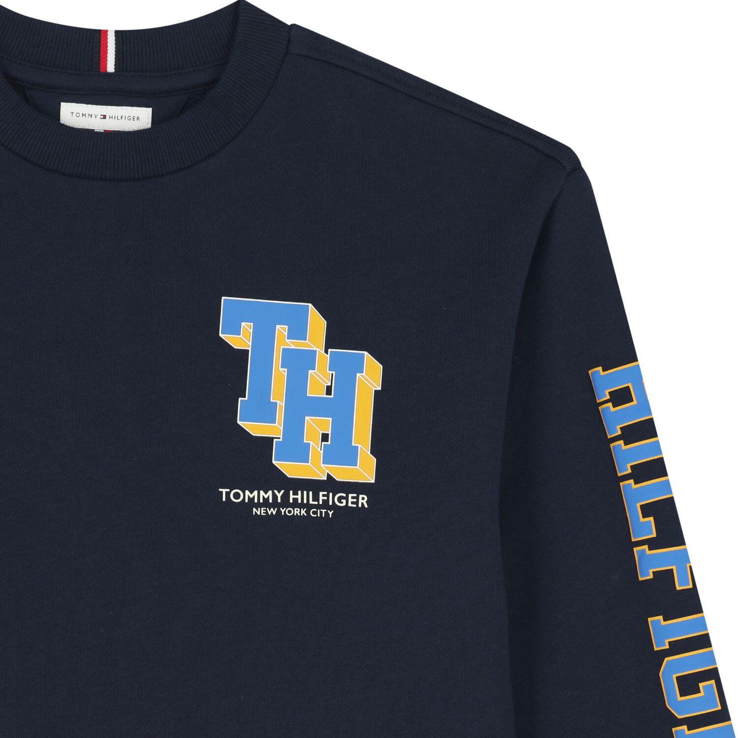 Boys Navy Blue Varsity Logo Sweatshirt, 1, hi-res