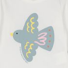 Younger Girls Ivory Bird Long Sleeve Top, 1, hi-res