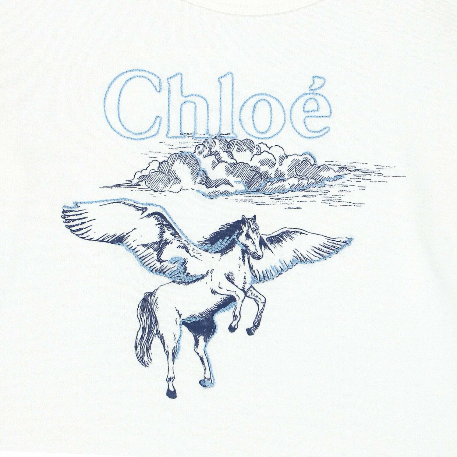 Girls White Long Sleeve Logo Top, 1, hi-res