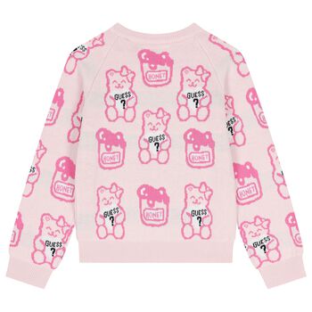Girls Pink Teddy Bear Sweatshirt