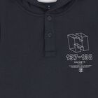 Boys Navy Blue Logo Hooded Top, 1, hi-res
