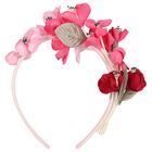 Girls Pink Floral Headband, 1, hi-res