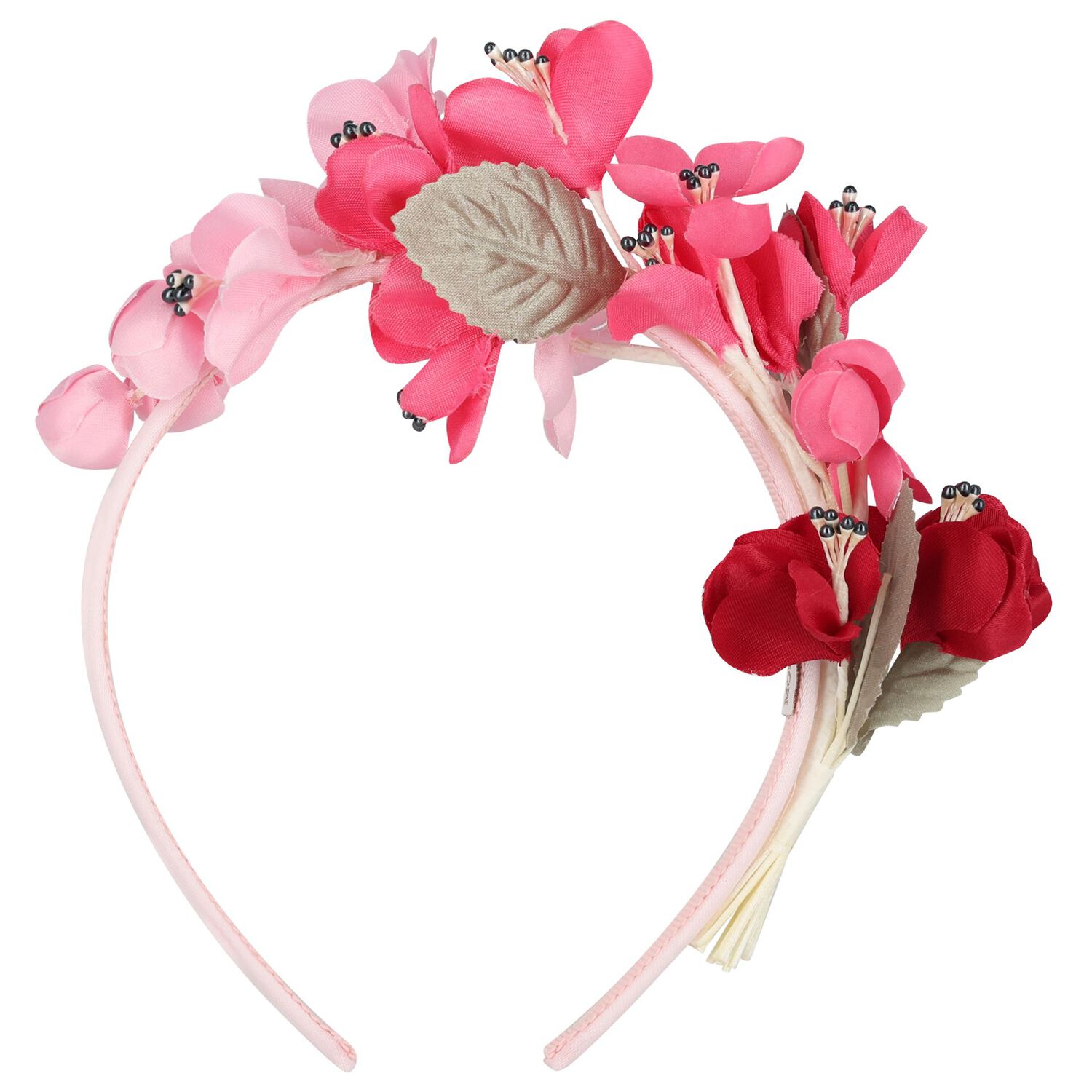 Girls Pink Floral Headband, 1, hi-res