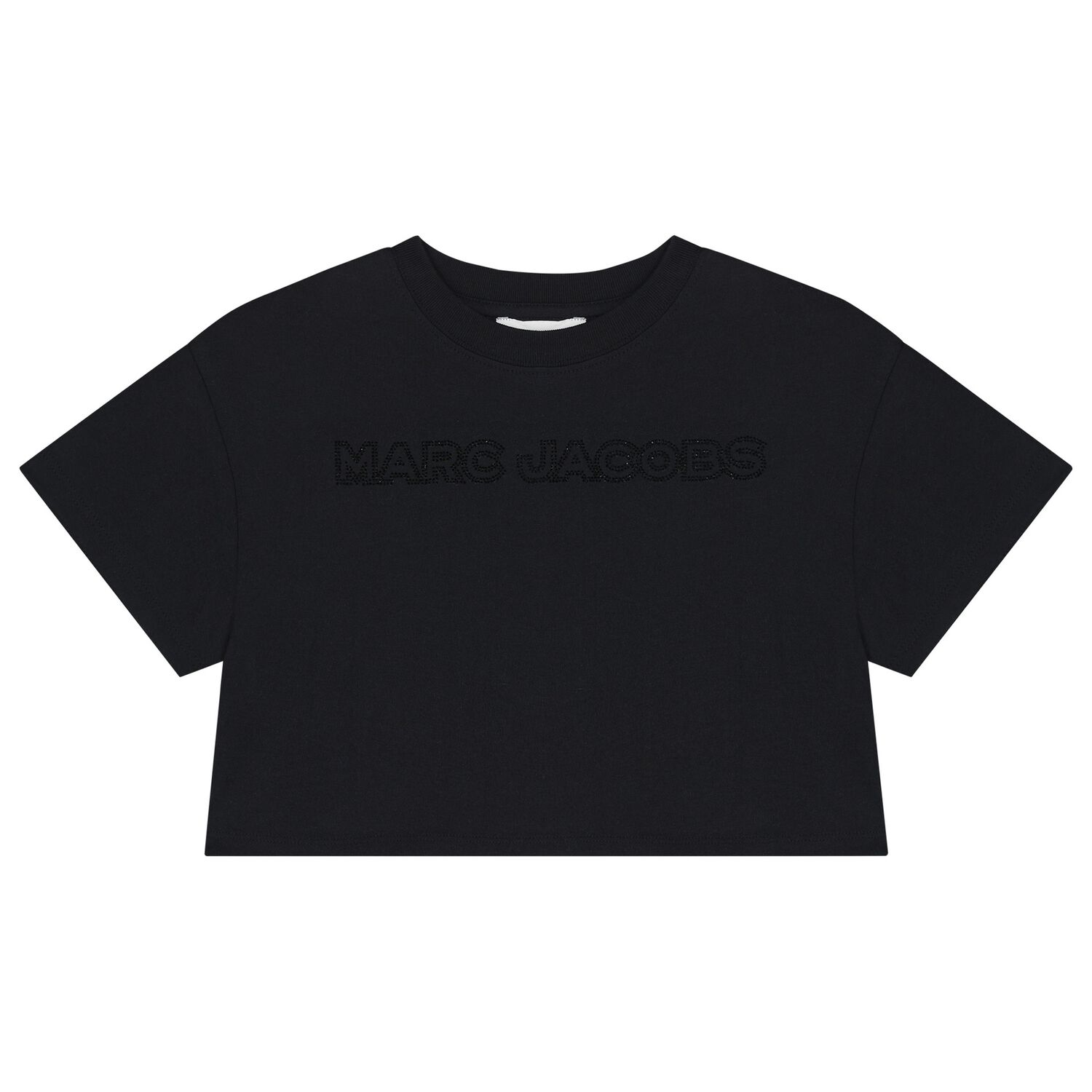 تيشيرت بنات بالشعار  مرصع بأحجار الراين باللون الاسود , 1, hi-res image number null