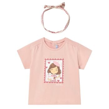 Younger Girls Pink T-Shirt Set