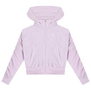 Girls Purple Logo Zip Up Top
