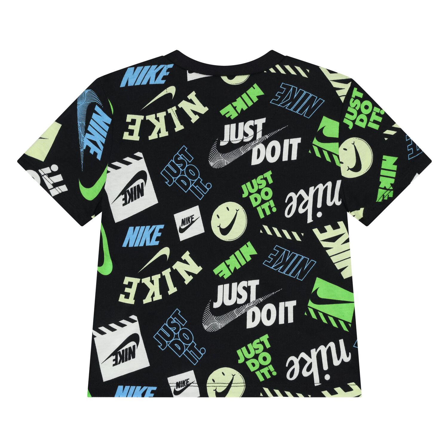 طقم شورت اولاد بالشعار باللون الازرق والاسود , 1, hi-res