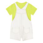Baby Boys Ivory & Green Dungaree Set, 1, hi-res