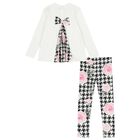 Girls Ivory & Black Houndstooth Leggings Set, 1, hi-res