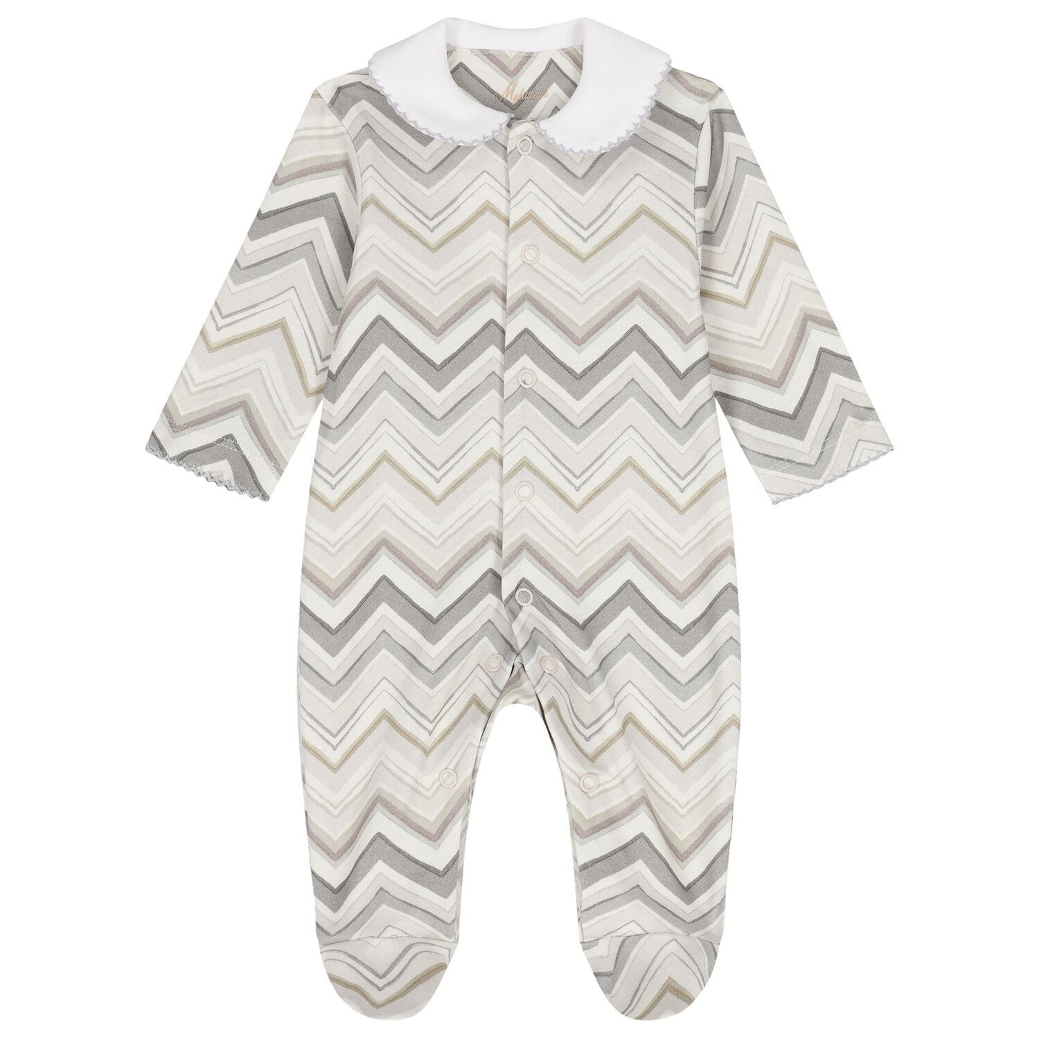 Grey Zig Zag Babygrow, 3, hi-res