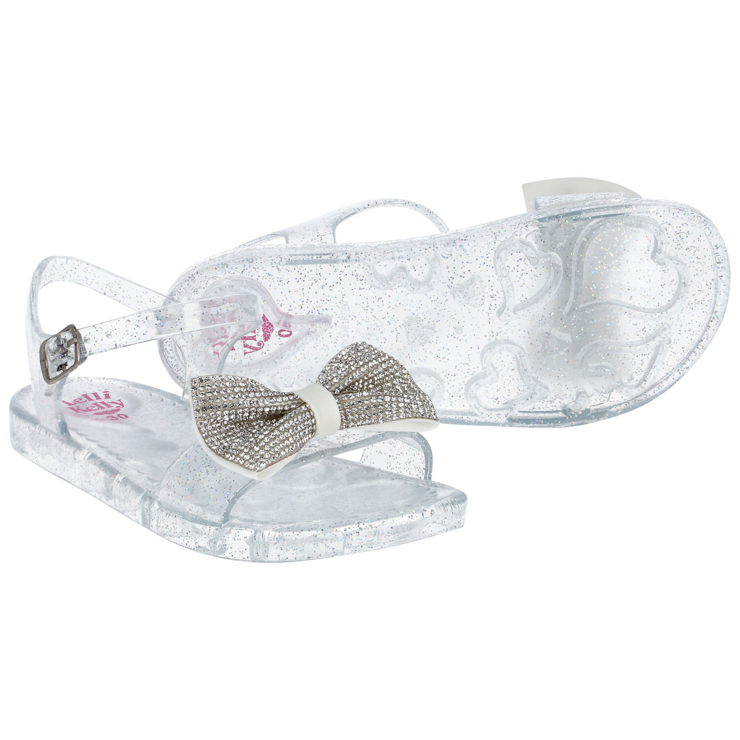Girls Bow Jelly Sandals, 1, hi-res