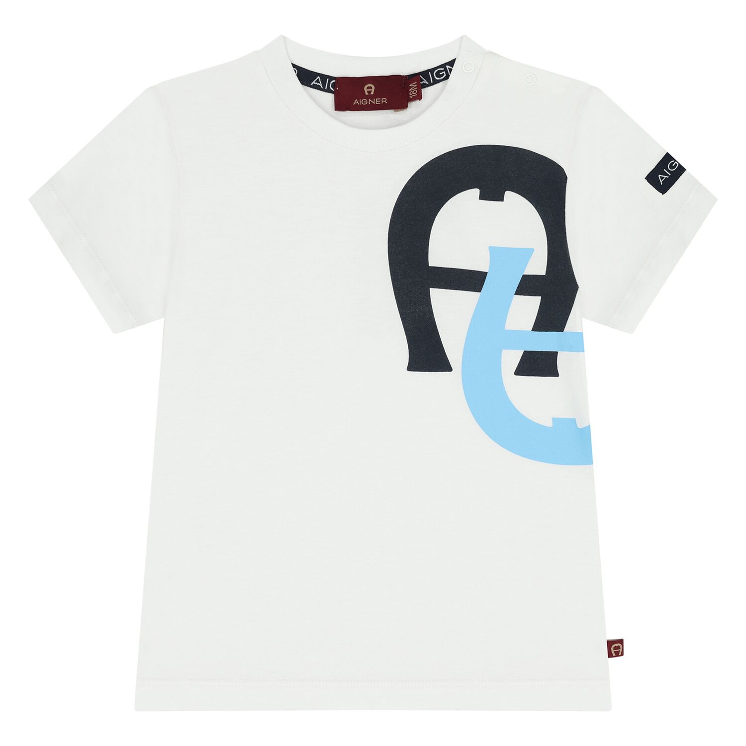 Younger Boys White Logo T-Shirt, 1, hi-res