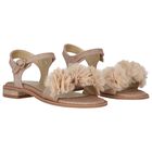 Girls Rose Gold Flower Sandals, 1, hi-res