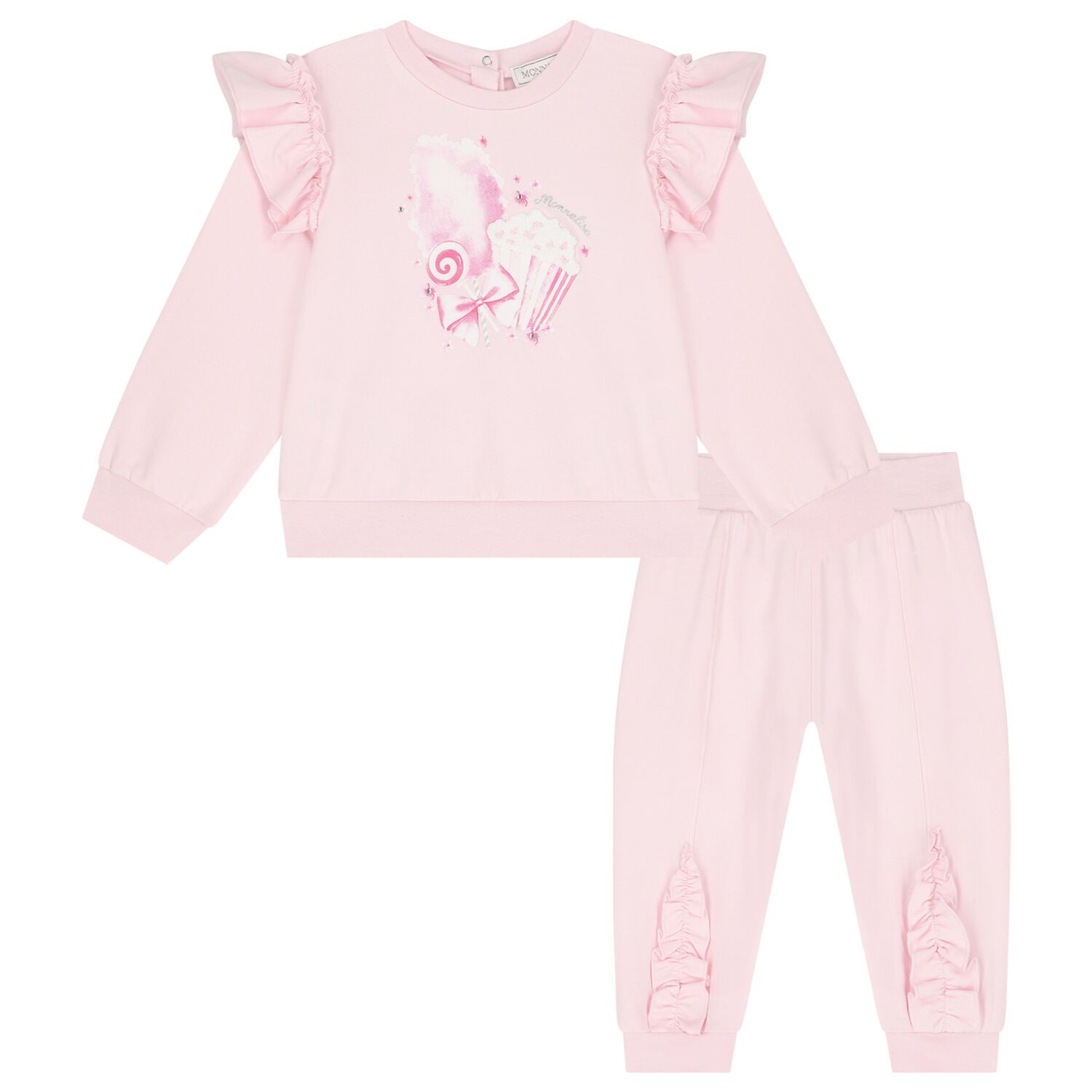 Younger Girls Pink Tracksuit, 1, hi-res