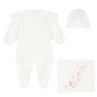 Baby Girls Ivory Floral Babygrow Gift Set, 2, hi-res