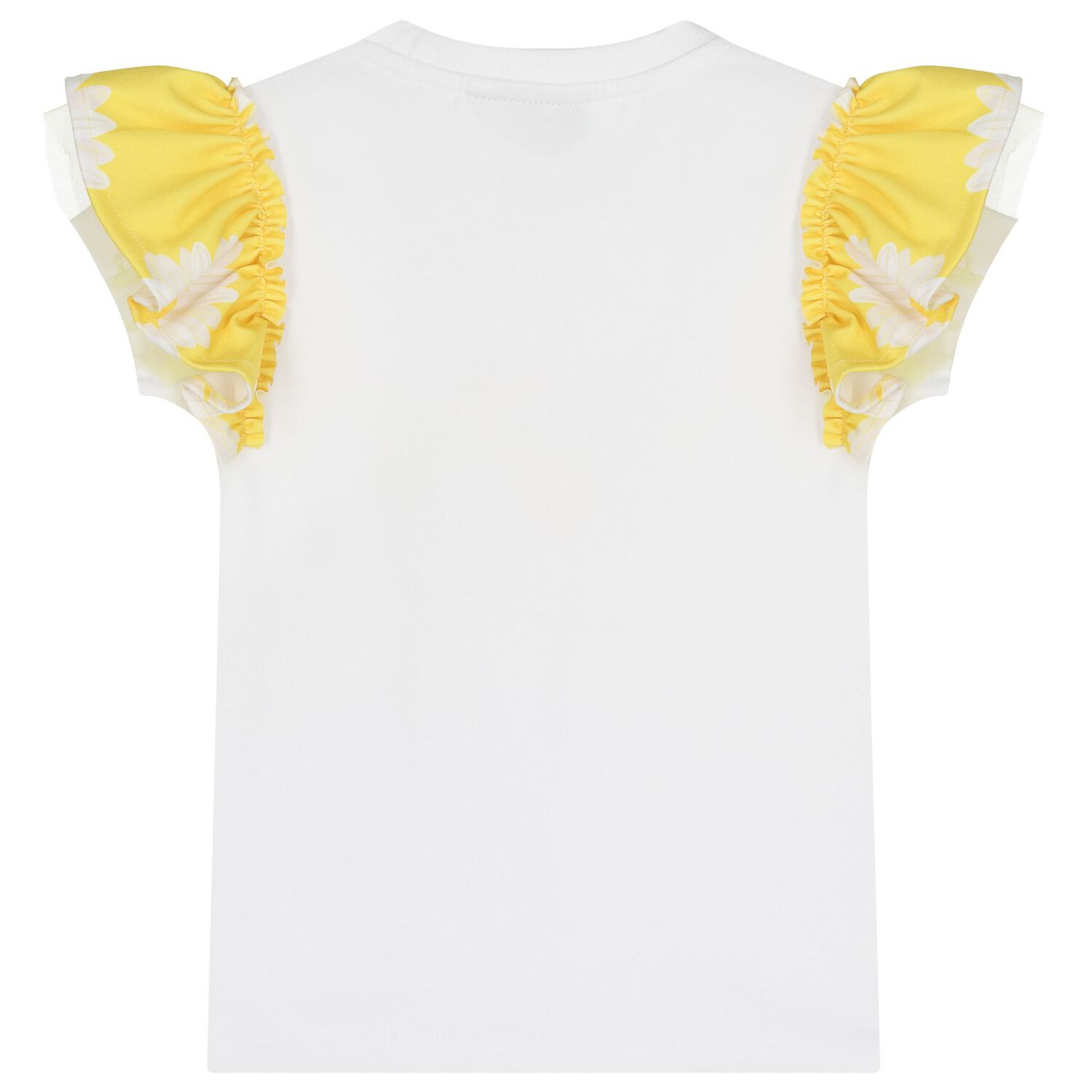 Girls White & Yellow Daisy Shorts Set, 1, hi-res image number null