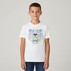 Boys White Tiger Logo T-Shirt, 1, hi-res