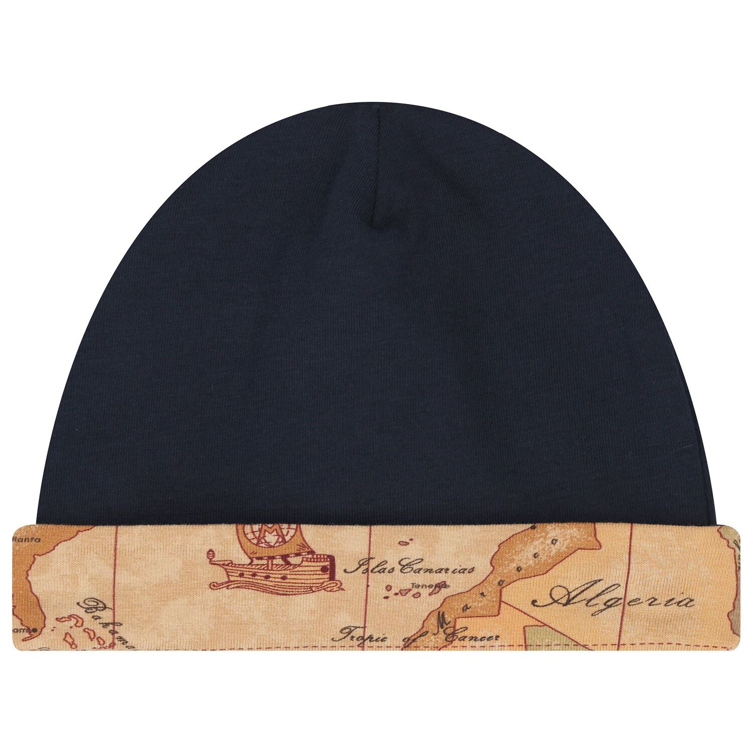 طقم هدايا ملابس أطفال للأولاد الصغار بتصميم خريطة جغرافية باللون الأزرق الداكن والبيج, 4, hi-res