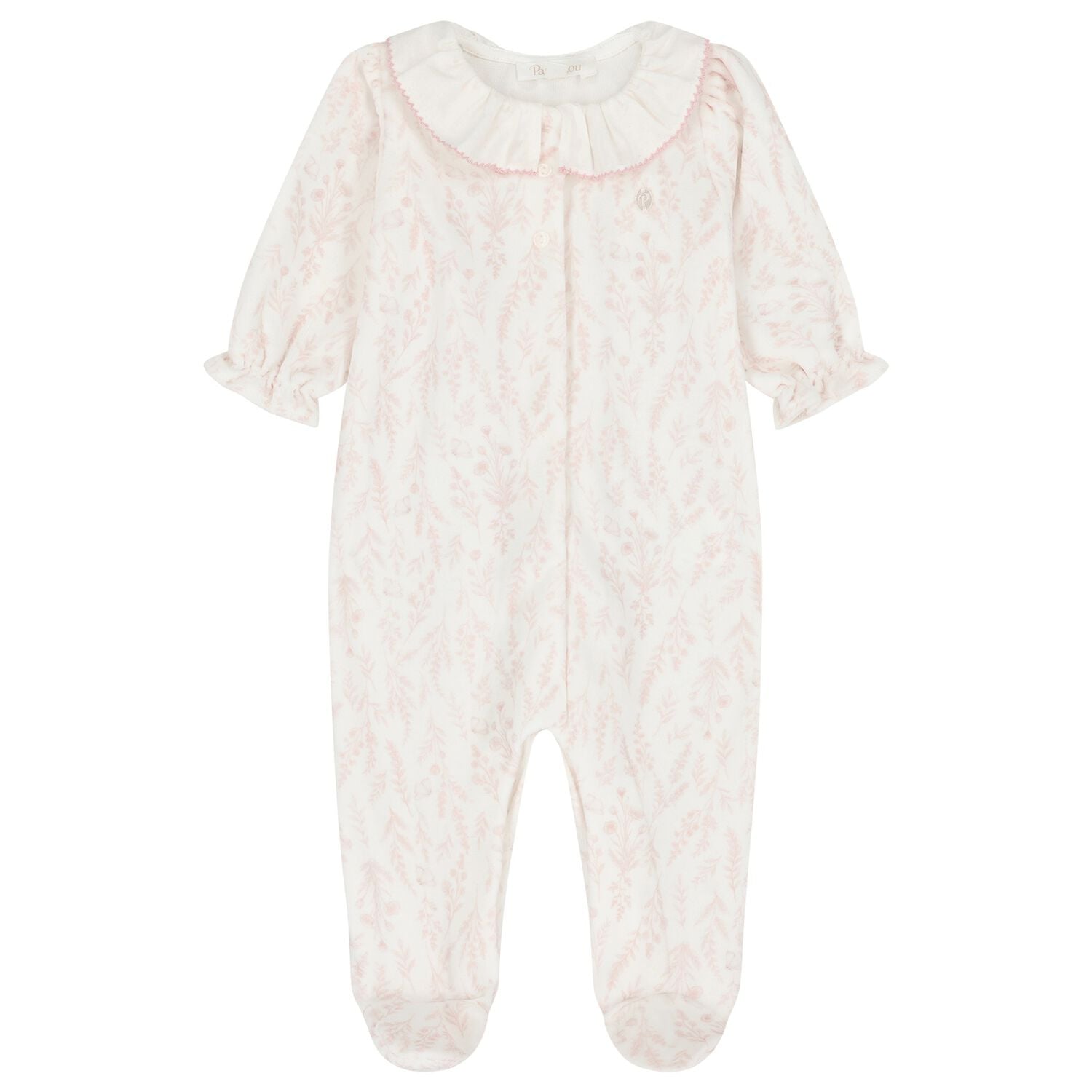 Baby Girls Ivory & Pink Wildflower Babygrow, 1, hi-res