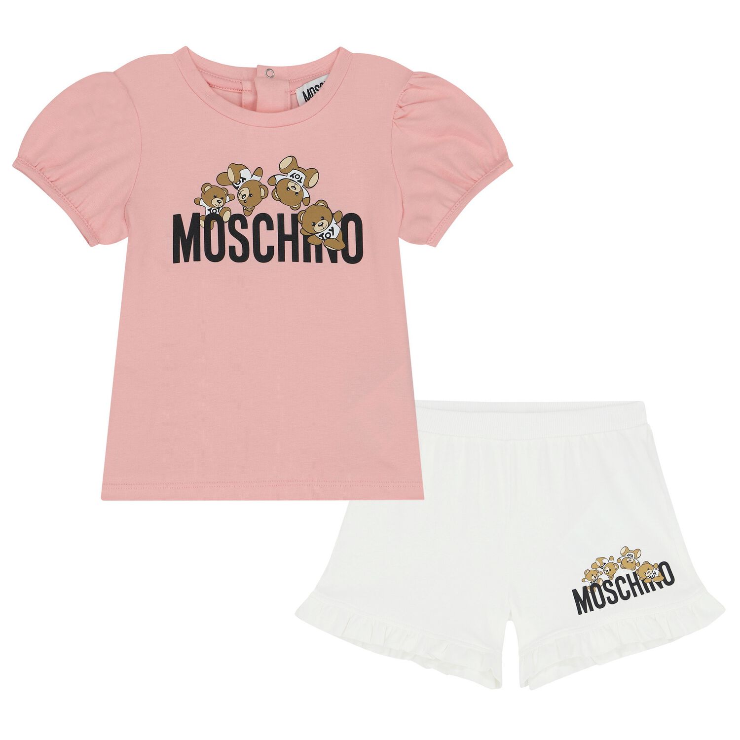 Younger Girls Pink Logo Shorts Set, 1, hi-res