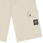 Boys Beige Logo Shorts, 2, hi-res