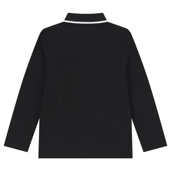 Boys Black Logo Polo Shirt
