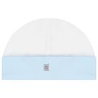 Baby Boys White & Blue Logo Hat, 2, hi-res